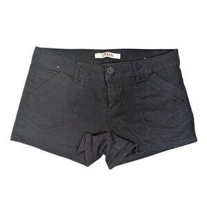 1st Kiss Black Cotton Chino Shorts Womens Y2K Retro